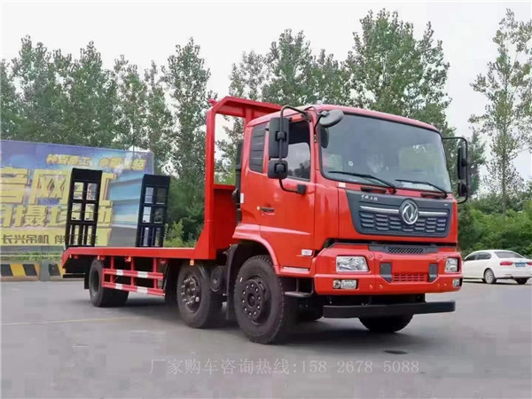 东风天锦国六小三轴平板运输车